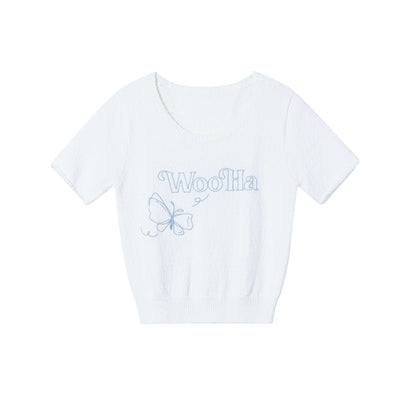 Logo Embroidered Short-Sleeved Top