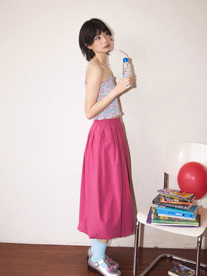 4 Color Bud Long Skirt