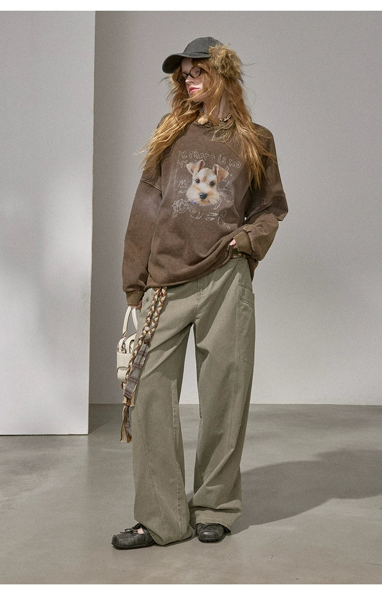 Retro Mottled Graphic Sweatshirt