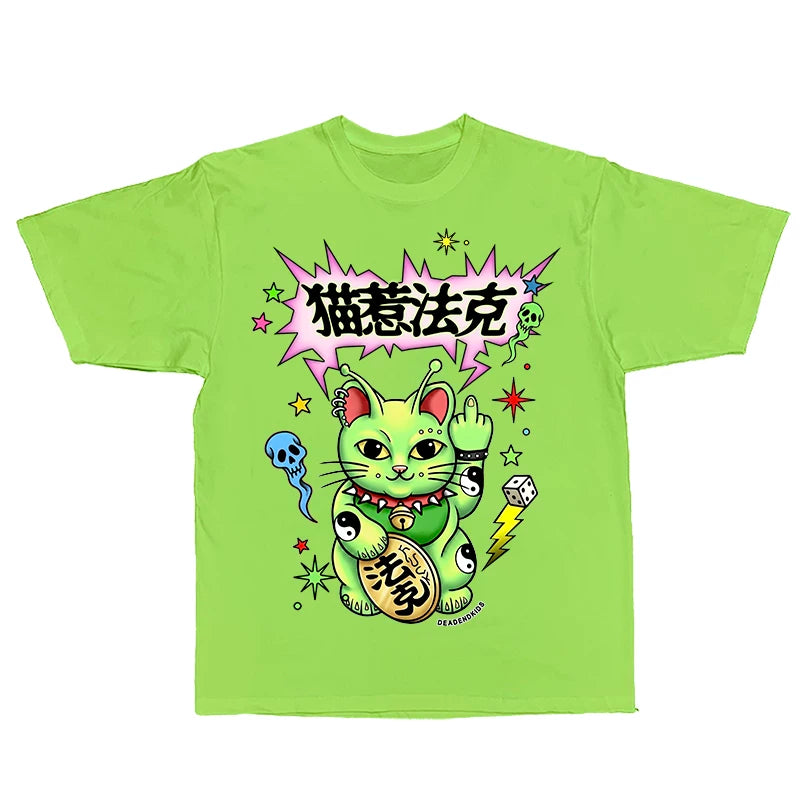 Alien-Glückskatze-T-Shirt