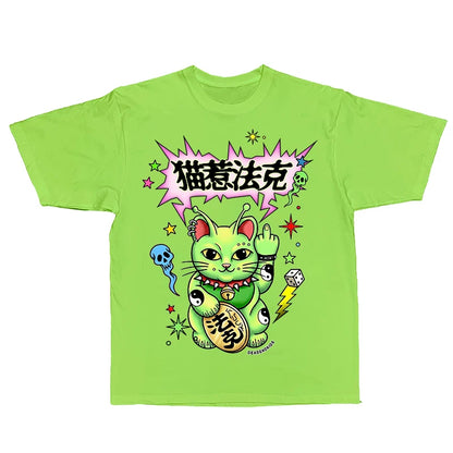 Alien-Glückskatze-T-Shirt