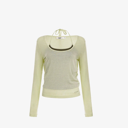 Orchid Merino Wool Halterneck Tops