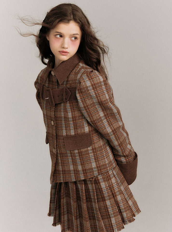 Plaid Belted Coat