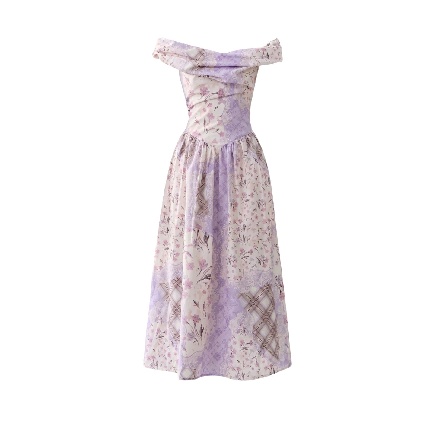 Purple Mist Off-Shoulder Dress