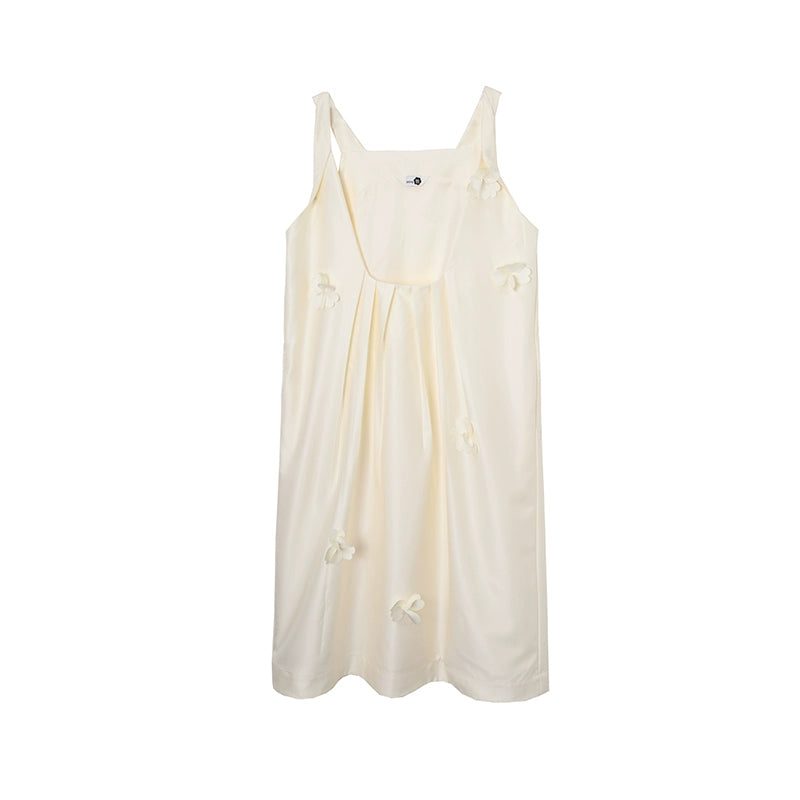 Flower Twisted Strap Suspender Dress