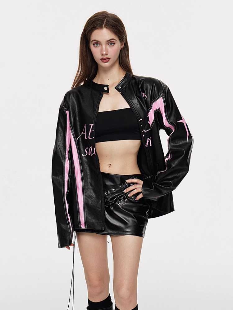 Sports leather jacket