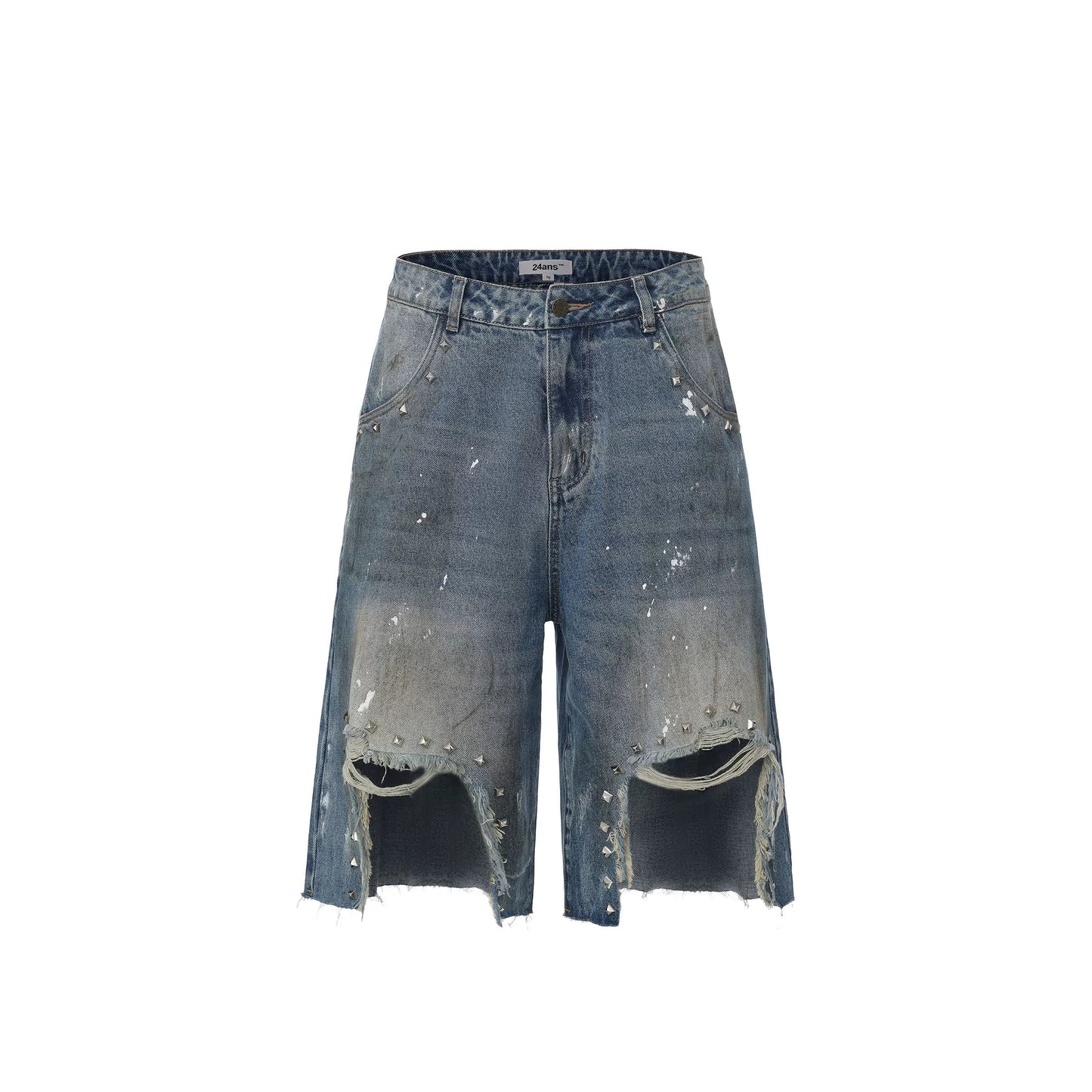 Grunge Gelbe Denim-Shorts