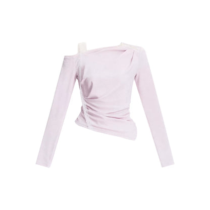 Gerüschte schulterfreie Bluse