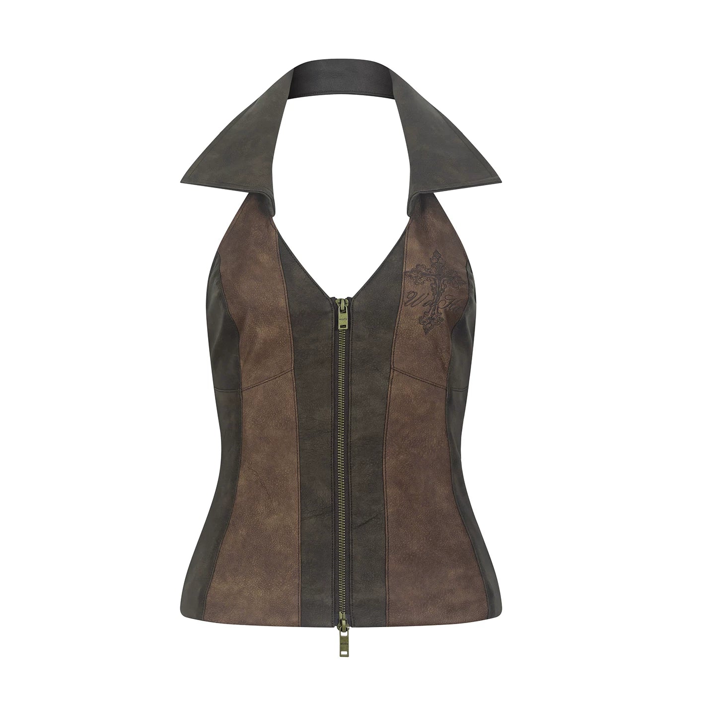 Retro Lapel Halter Vest