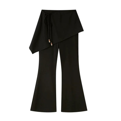 Patchwork Irregular Flared Pants