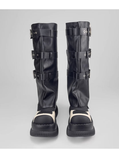 Sweet and cool punk style belt boots