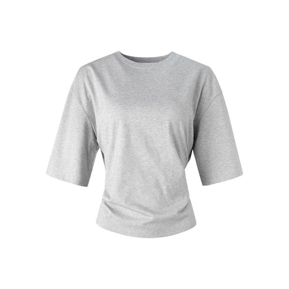 Pinch-Pleated Cut-Out Short Sleeve Summer Top