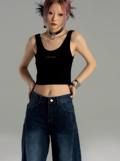 Sleeveless slim top t-shirt