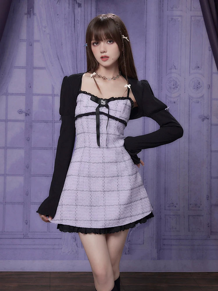 Slim suspender dress