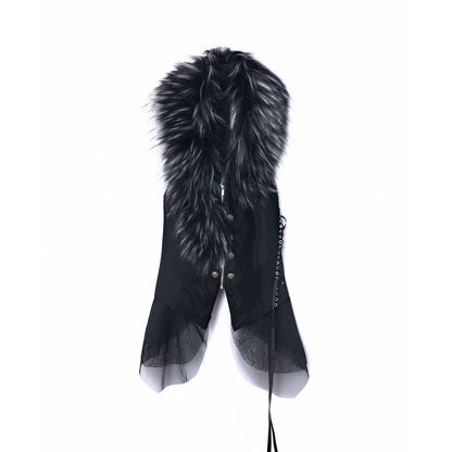 Yarn Stitched Vintage Fur Vest