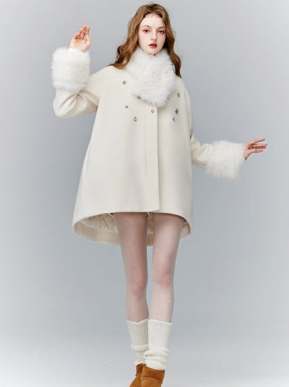 jade glacier wind cape woolen coat