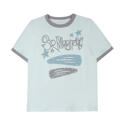 Sweet Cool Print T-Shirt Shorts Set-Up