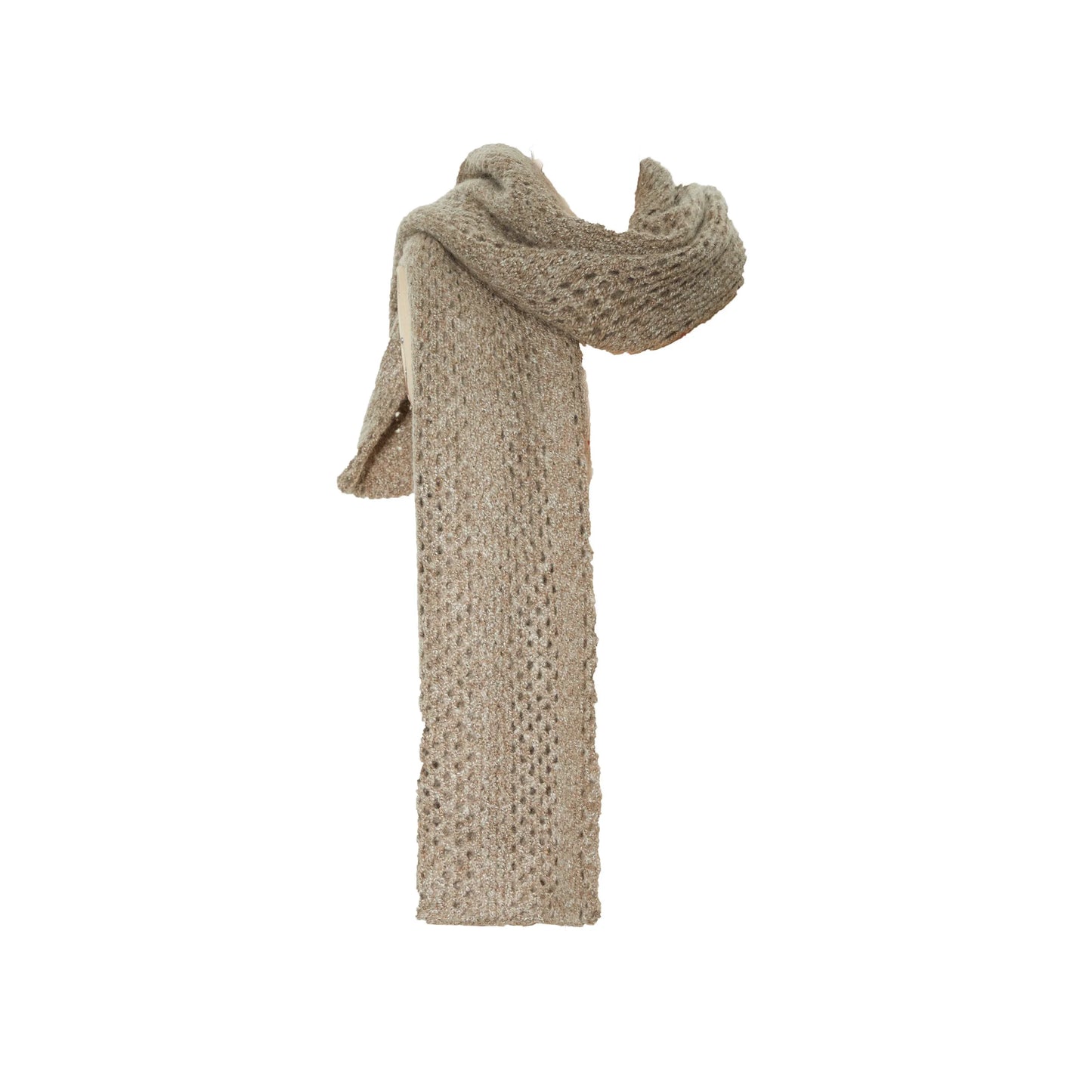 Large Mesh Openwork Knitted Scarf