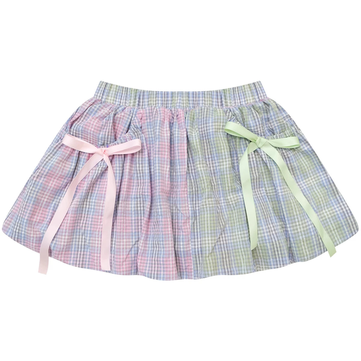 Rainbow Candy Plaid Skirt
