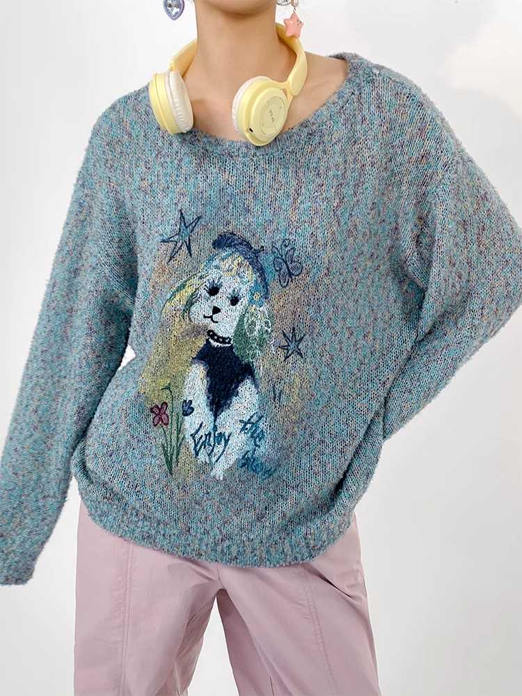 Dog print sweater