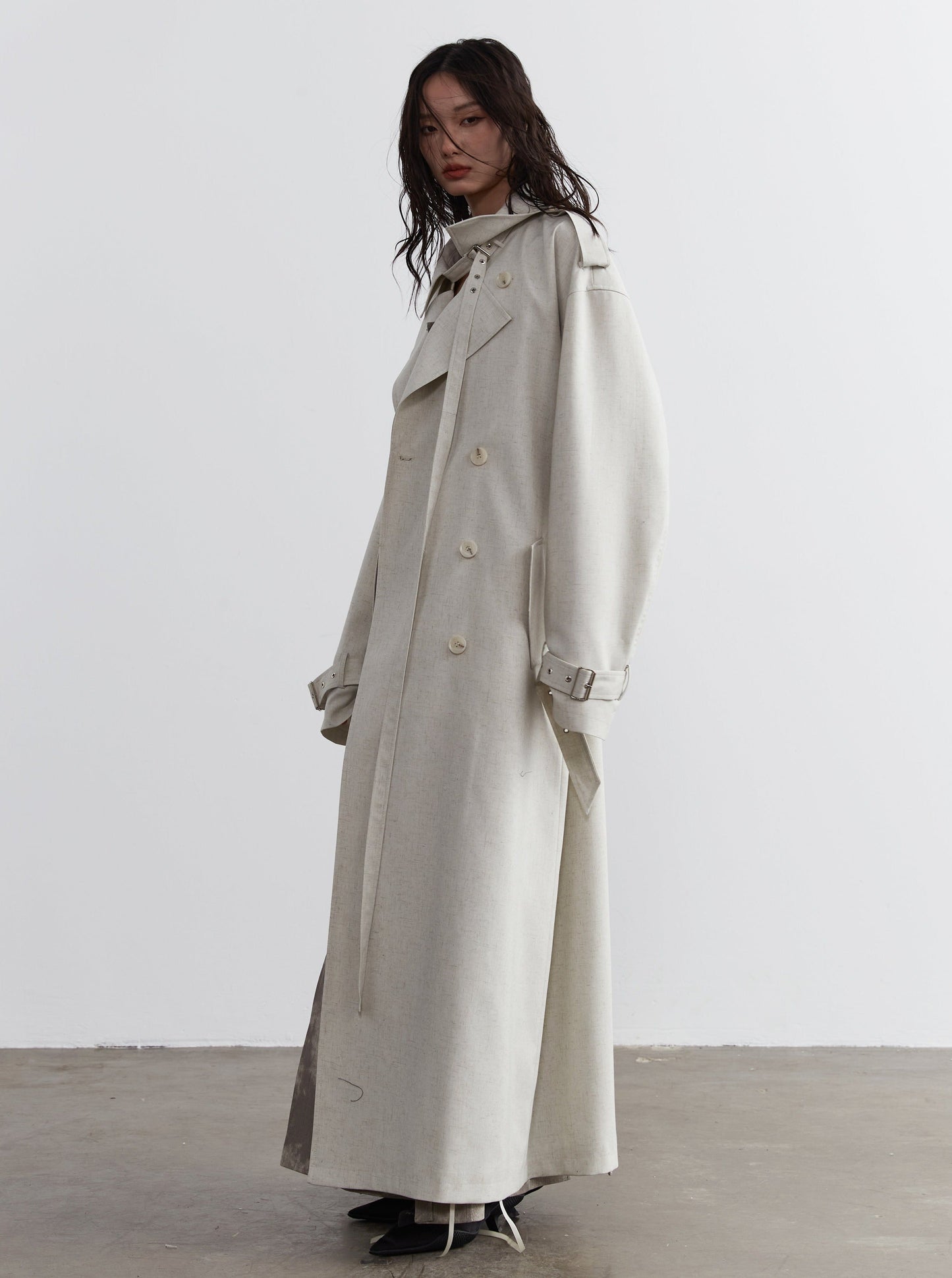 Decorated Genderless Long Trench Coat