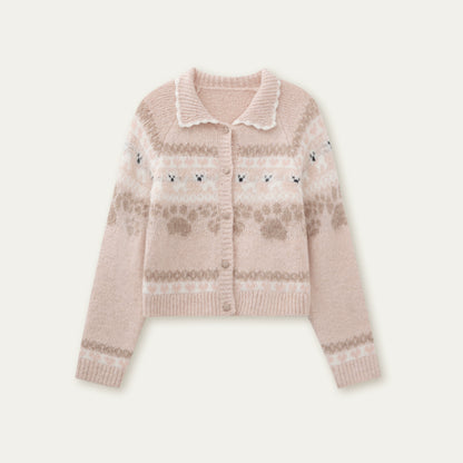 Vintage Preppy Style Knit Sweater Set-up