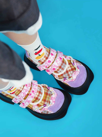 Checkered platform shoes