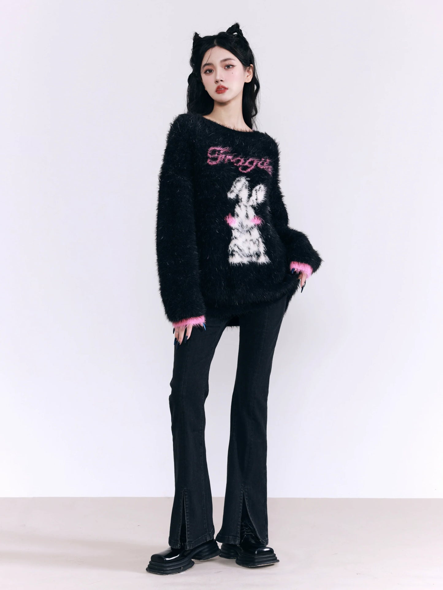 Imitation mink fur thickened sweater top