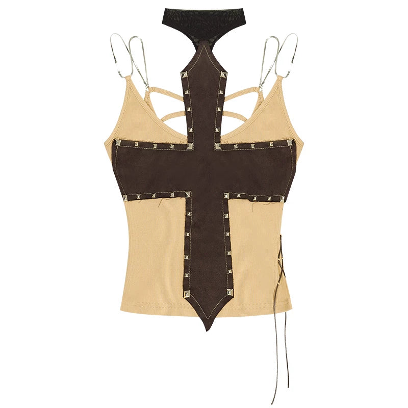 Cross-Stitched Halter Vest Set-Up