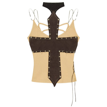 Cross-Stitched Halter Vest Set-Up