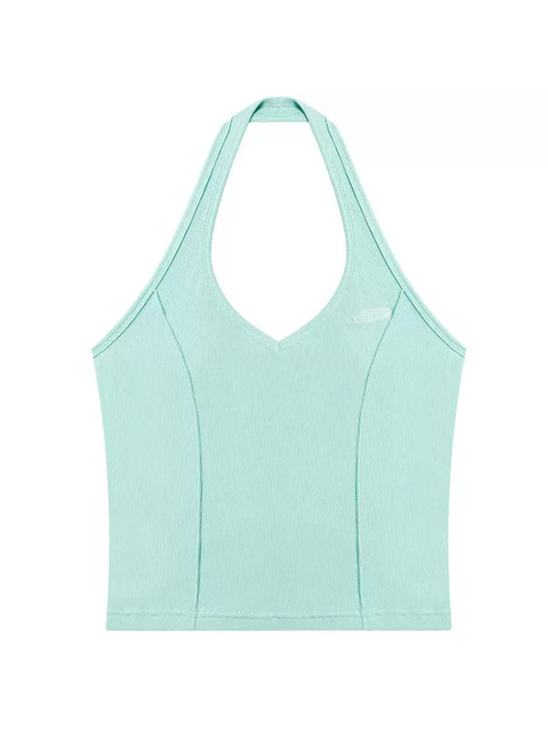 Halter neck slim fit vest