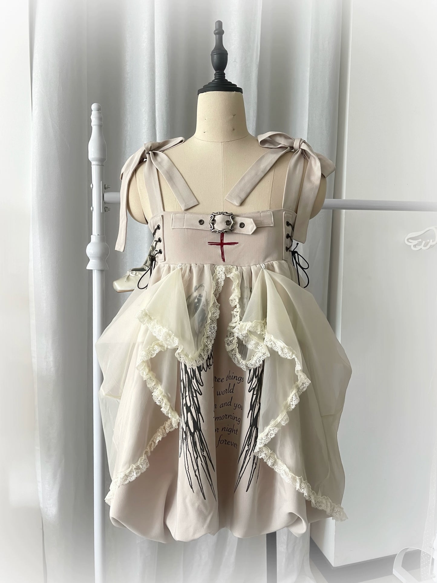 Cross Wing Mesh Doll Dress
