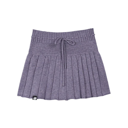 Gray & Purple Lamb Fleece Skirt Set-Up