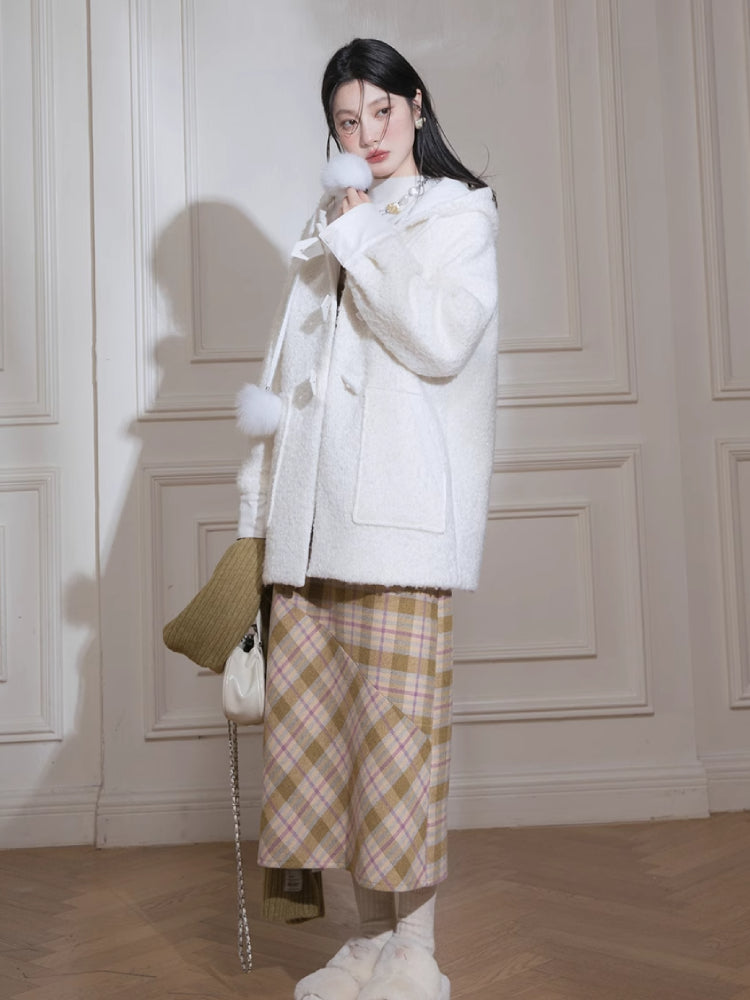 Snow white wool jacket