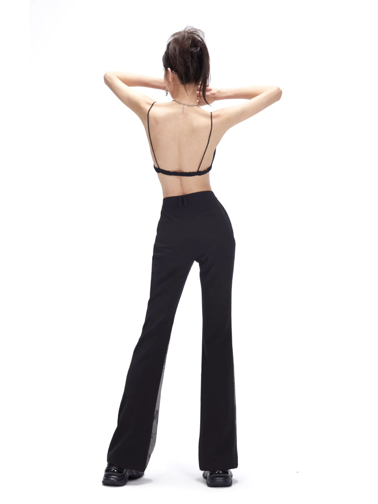 High waist slim flare pants