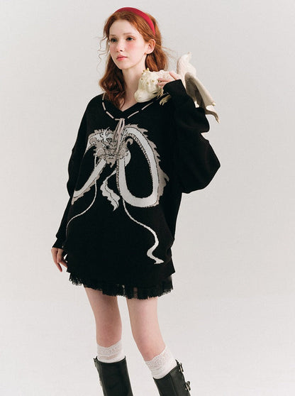 Dragon Loose Knitted Sweater