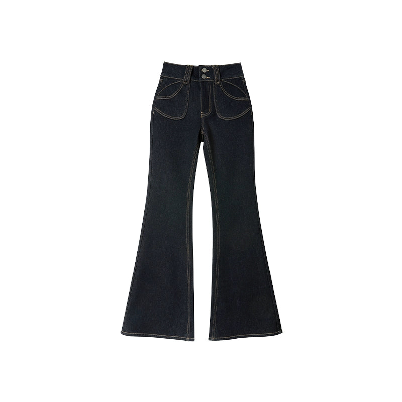 Irregular Topline Slim Bootcut Jeans