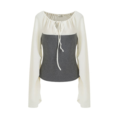 Contrast Round Neck Knit Top