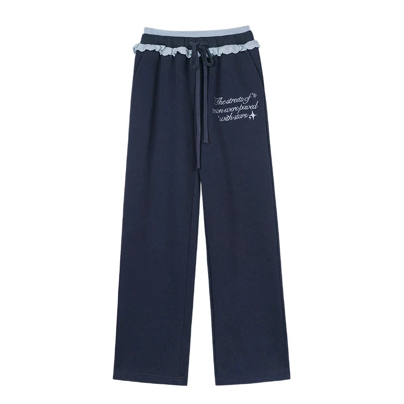 Ink Blue Double Waist Sweatpants