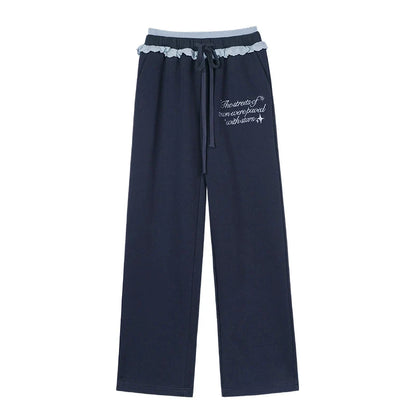 Ink Blue Double Waist Sweatpants