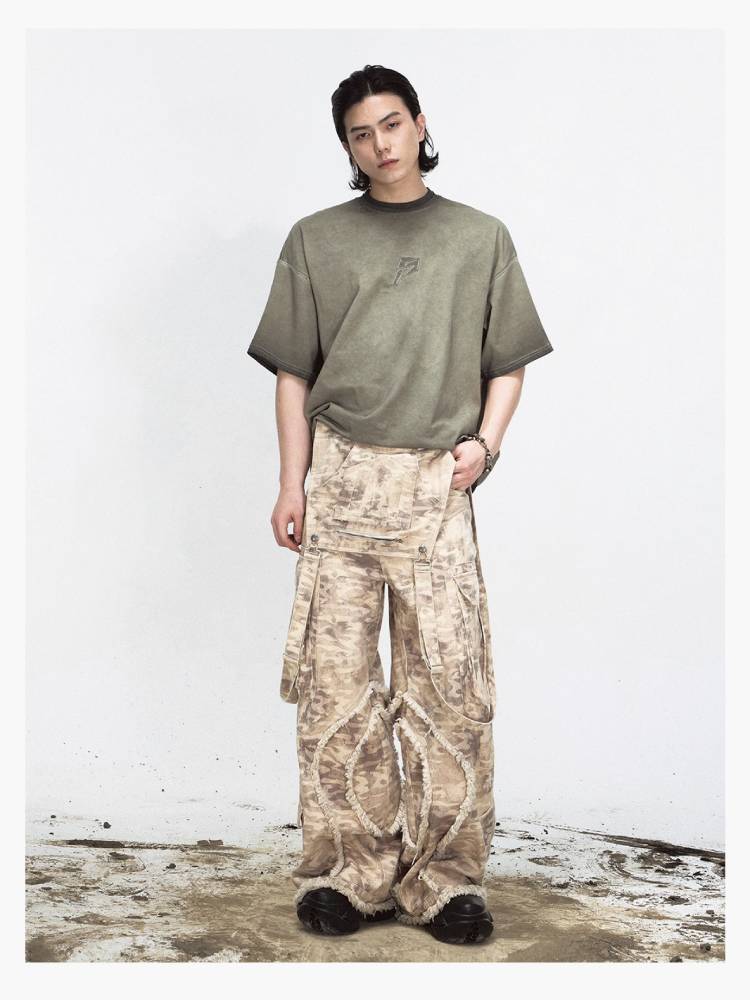 Camouflage multi-pocket overalls