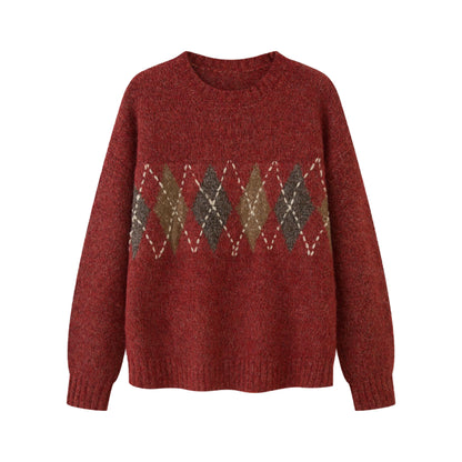 Floral Diamond Knit Sweater