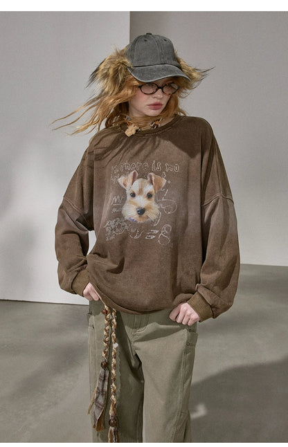 Retro Mottled Graphic Sweatshirt