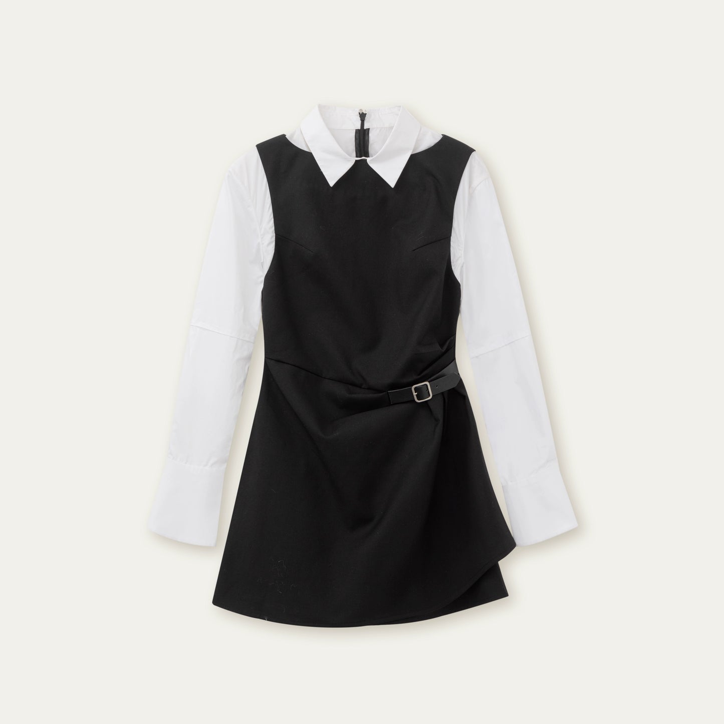 SunsetPark Plaid Leather Buckle Dress