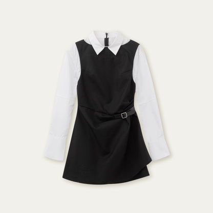 SunsetPark Plaid Leather Buckle Dress