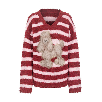 Sweet Striped V-Neck Sweater