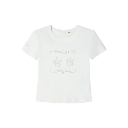 White Angel Studded Tee