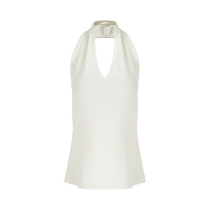 White Halter Backless Top Set-Up