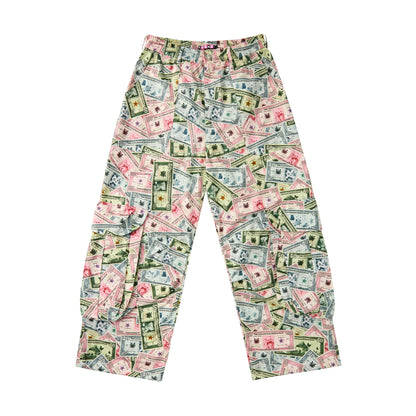 Money Print Wide-Leg Pants
