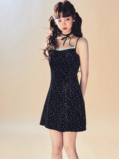 Velvet suspender dress